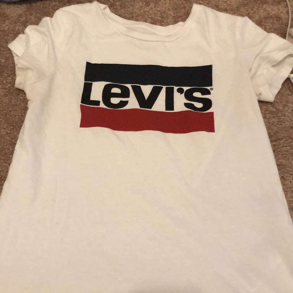 blue and white levis shirt in an xs